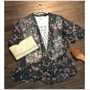 Breezy floral kimono top duster